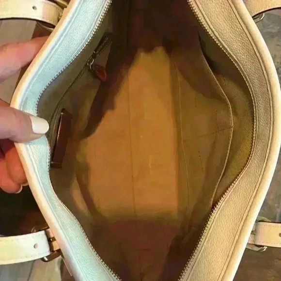 Coach Taylor Leather Gold Tone Tote Bag & Dusty - Picture 6 of 12